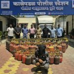घरगुती गॅसचा अवैध साठा उघड; १०३ सिलेंडर जप्त, आरोपीस बेड्या